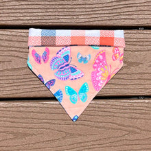 Load image into Gallery viewer, Reversible Pet Bandana “Summer Butterflies”