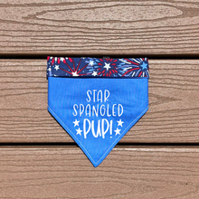 Load image into Gallery viewer, Reversible Vinyl Pet Bandana “Star Spangled Pup”