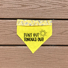 Load image into Gallery viewer, Reversible Vinyl Pet Bandana “Suns Out, Tongues out!”