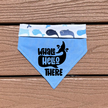 Load image into Gallery viewer, Reversible Vinyl Pet Bandana “Whale Hello there!”