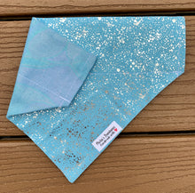 Load image into Gallery viewer, Reversible Pet Bandana “Sky blue foil”