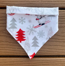Load image into Gallery viewer, Reversible Pet Bandana “Skiing through the Snow”