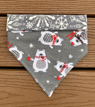 Load image into Gallery viewer, Reversible Pet Bandana “Winter bear”