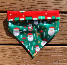 Load image into Gallery viewer, Reversible Pet Bandana “Presents under the Christmas Tree”