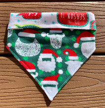 Load image into Gallery viewer, Reversible Pet Bandana “Christmas Beards”