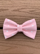 Load image into Gallery viewer, “Pink with white dots” Bow Tie