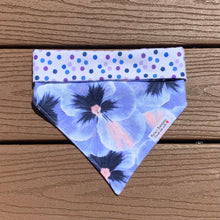 Load image into Gallery viewer, Reversible Pet Bandana “Purple Flowers”