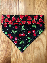 Load image into Gallery viewer, Reversible Pet Bandana “Cherries and Watermelon”