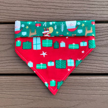 Load image into Gallery viewer, Reversible Pet Bandana “Presents under the Christmas Tree”