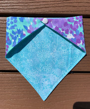 Load image into Gallery viewer, Reversible Pet Bandana “Teal Butterflies”
