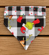 Load image into Gallery viewer, Reversible Pet Bandana “Merry Grinchmas”