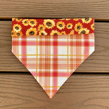Load image into Gallery viewer, Reversible Pet Bandana “Red sunflower”
