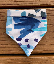 Load image into Gallery viewer, Reversible Pet Bandana "Painted Blues"