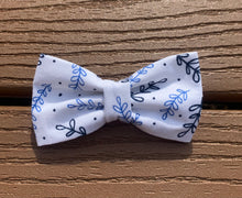 Load image into Gallery viewer, “Blue and Black leaves” Bow tie
