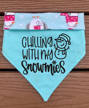 Load image into Gallery viewer, Reversible Pet Bandana “Chilling with my Snowmies”
