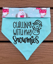 Load image into Gallery viewer, Reversible Pet Bandana “Chilling with my Snowmies”