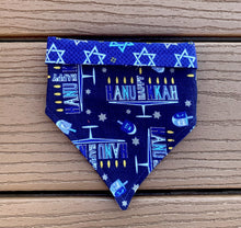 Load image into Gallery viewer, Reversible Pet Bandana “Happy Hanukkah”