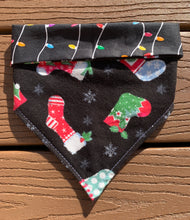 Load image into Gallery viewer, Reversible Pet Bandana “Christmas Sock Thief”