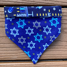 Load image into Gallery viewer, Reversible Pet Bandana “Happy Hanukkah”