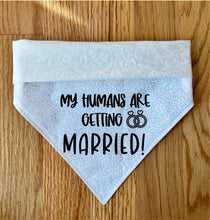 Load image into Gallery viewer, Reversible Pet Bandana “Wedding Vinyl Bandana”