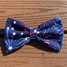 Load image into Gallery viewer, “Blue Fireworks” Bow tie