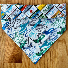 Load image into Gallery viewer, Reversible Pet Bandana “Travel”