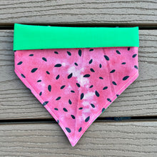 Load image into Gallery viewer, Reversible Vinyl Pet Bandana “One in a Melon”
