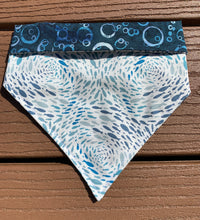 Load image into Gallery viewer, Reversible Pet Bandana “Lots of fish in the sea”
