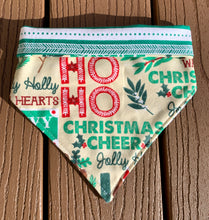 Load image into Gallery viewer, Reversible Pet Bandana “Christmas words”
