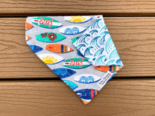 Load image into Gallery viewer, Reversible Pet Bandana “Surfs pup!”

