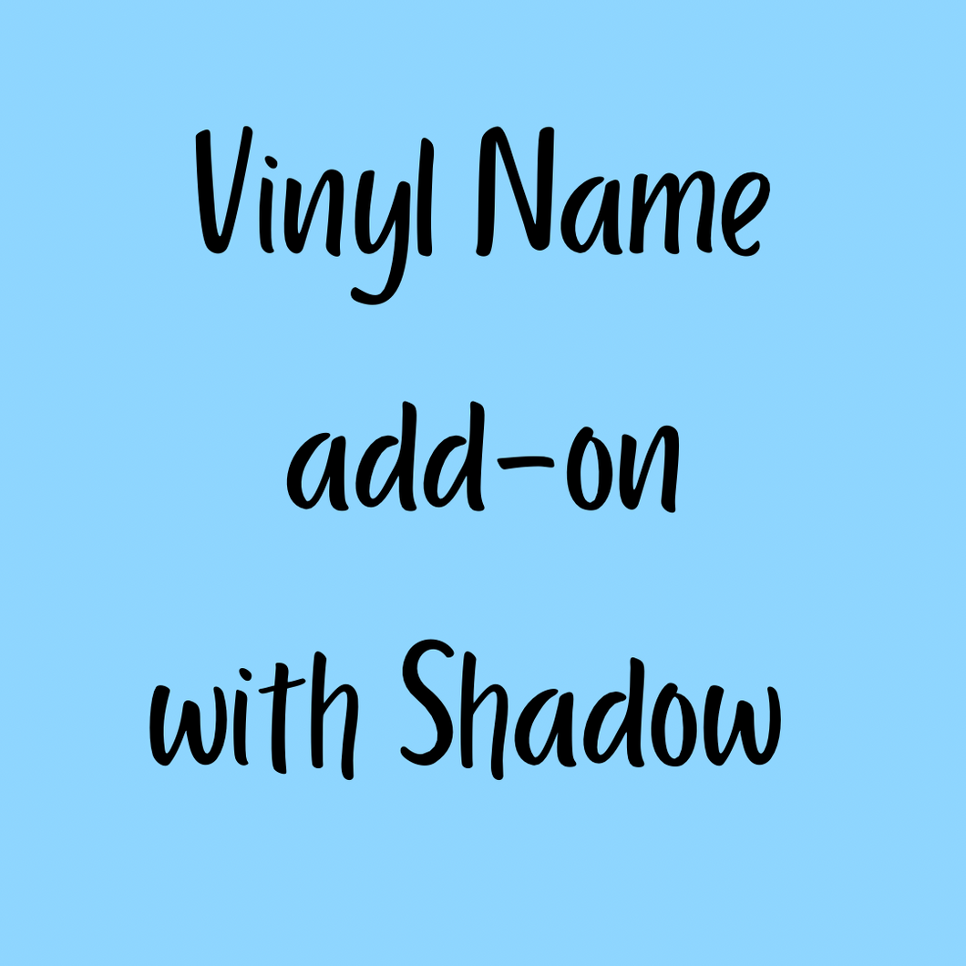 Vinyl Name Add-On with Shadow for Bandanas