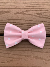 Load image into Gallery viewer, “Pink with white dots” Bow Tie
