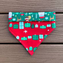 Load image into Gallery viewer, Reversible Pet Bandana “Presents under the Christmas Tree”
