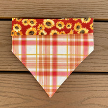 Load image into Gallery viewer, Reversible Pet Bandana “Red sunflower”
