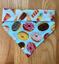 Load image into Gallery viewer, Reversible Pet Bandana “Donuts and Ice Cream”
